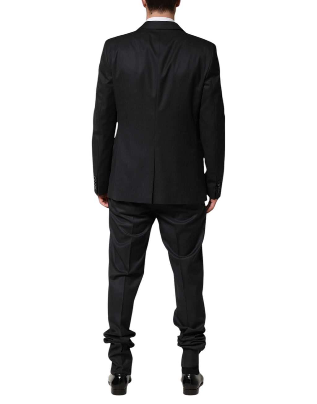 Dolce & Gabbana Dark Gray Single-Breasted 2-Piece Wool Suit