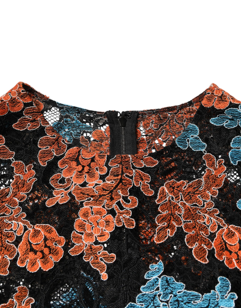 Dolce & Gabbana Multicolor Floral Embroidered Shift Mini Dress