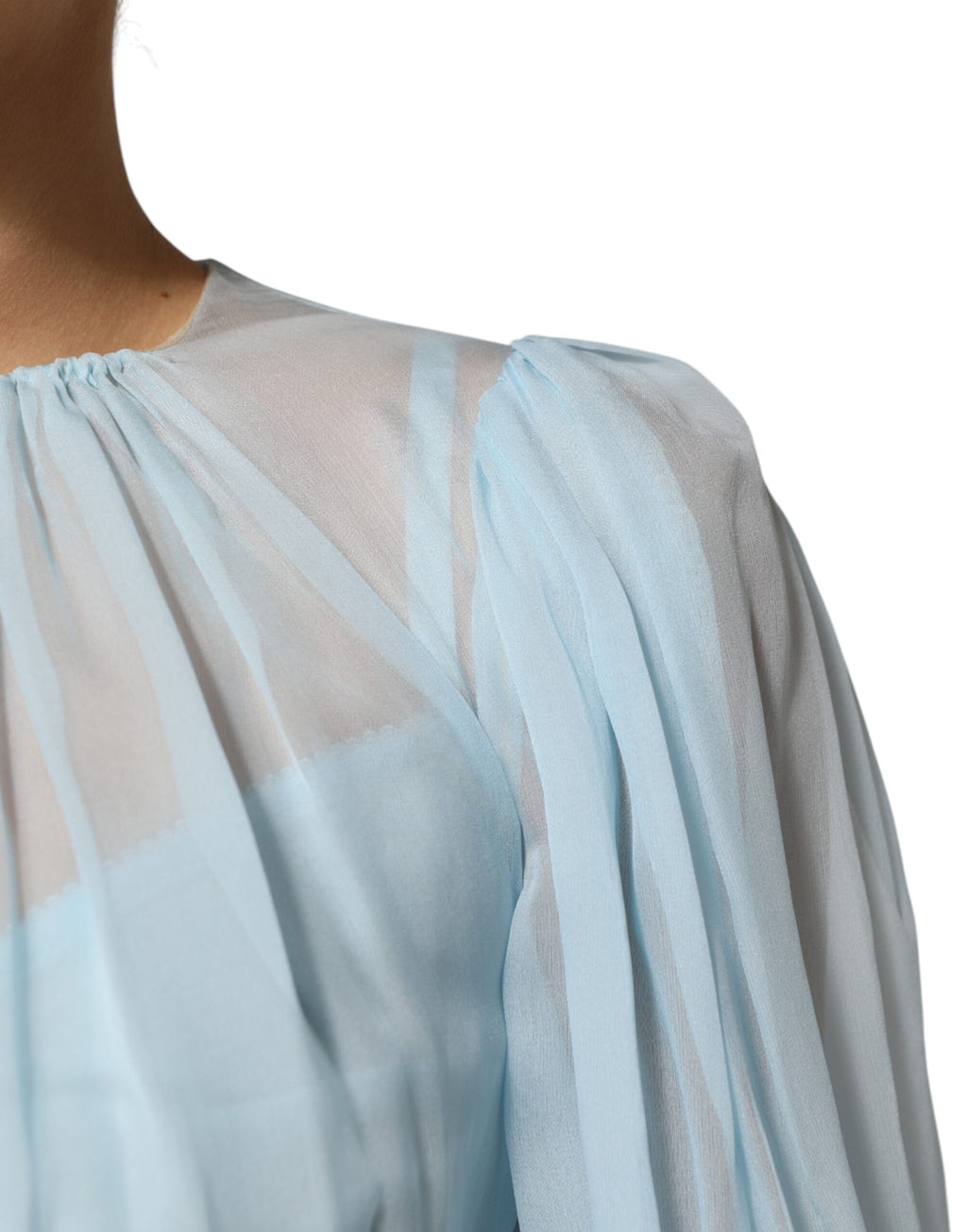 Dolce & Gabbana Fuchsia Light Blue Two-tone Silk Midi Dress