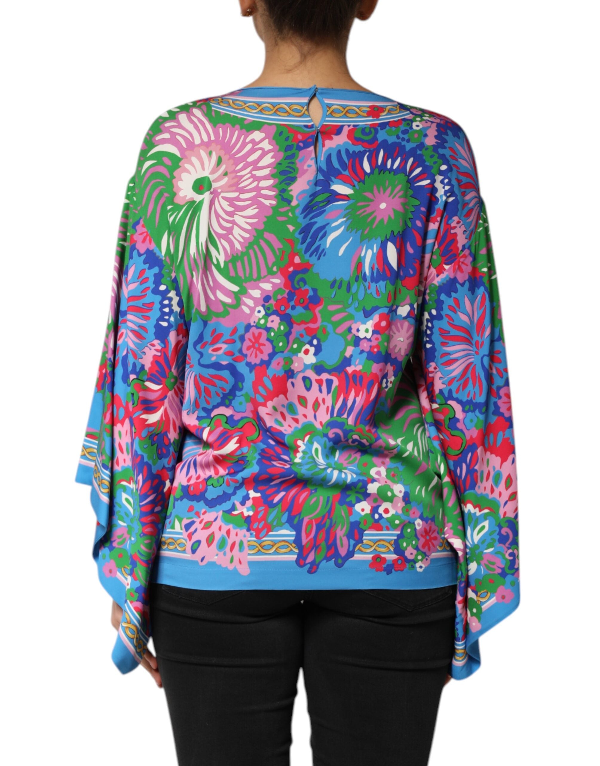 Dolce & Gabbana Mehrfarbig bedruckte Tunika-Bluse mit Blumenmuster