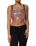 Dolce & Gabbana Pink Sleeveless Sequin Nylon Top