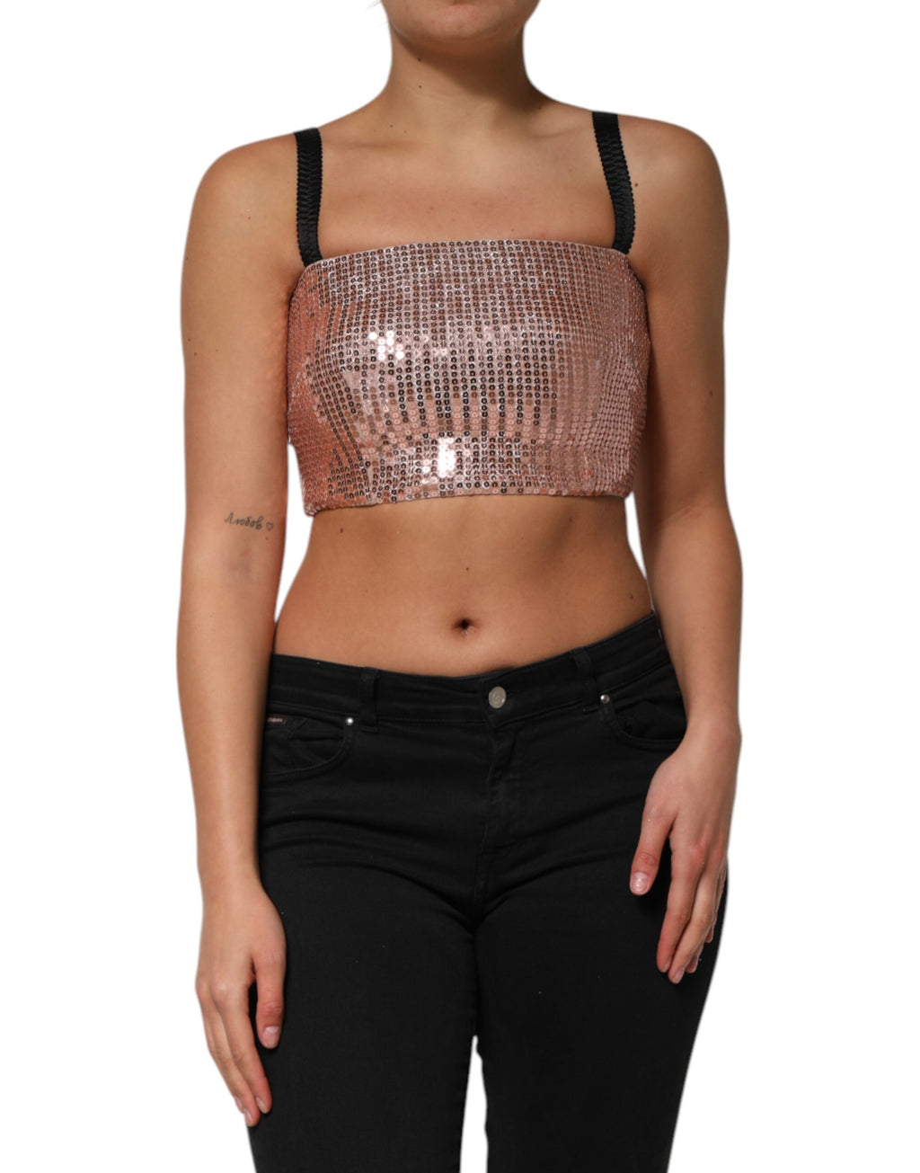 Dolce & Gabbana Pink Sleeveless Sequin Nylon Top