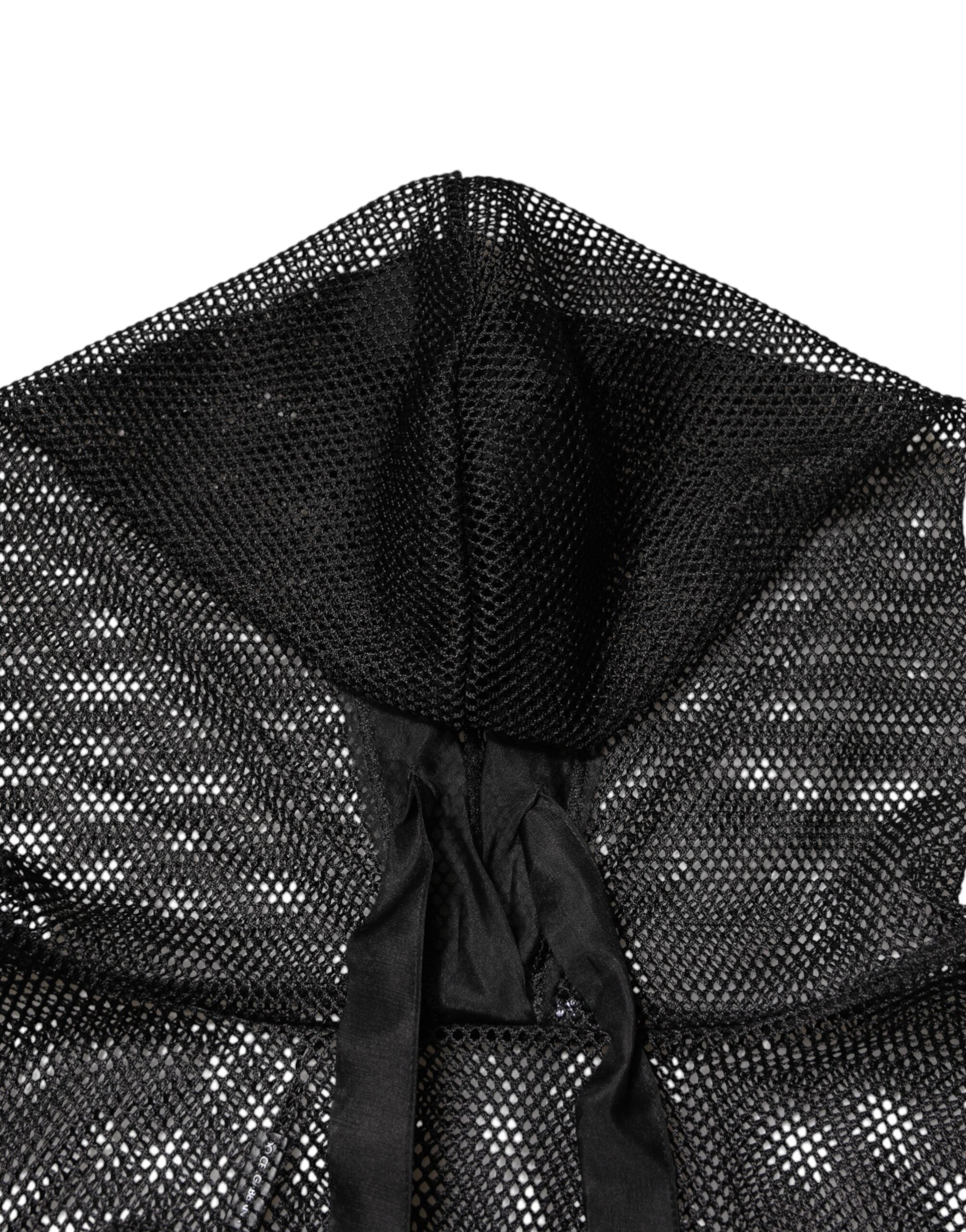 Dolce & Gabbana Black Pullover with Sheer Hood