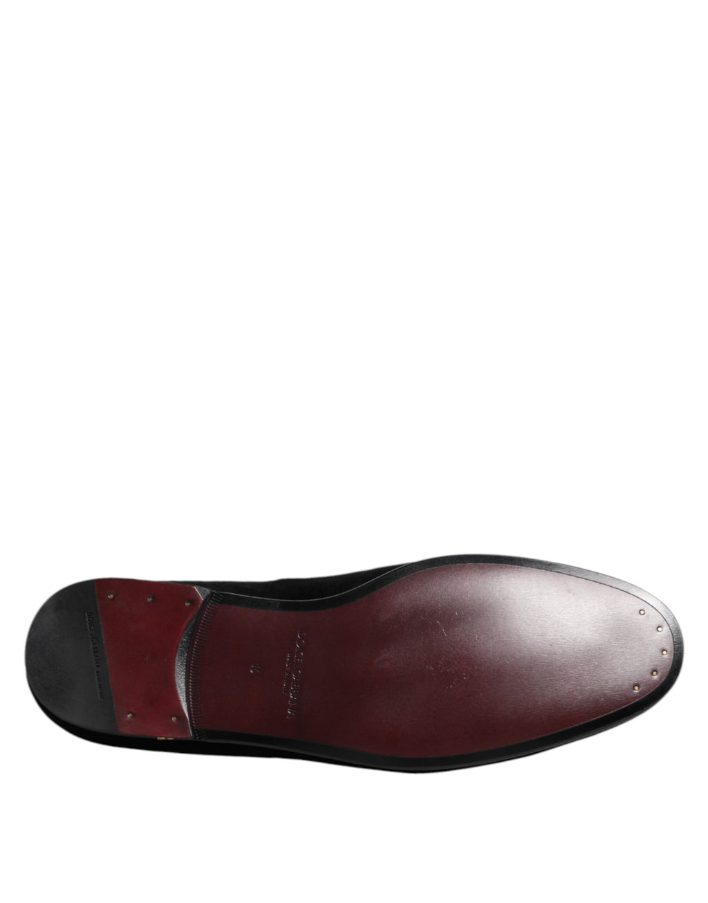 Dolce & Gabbana Black Velvet Gold Crown Men's Loafers Shoes