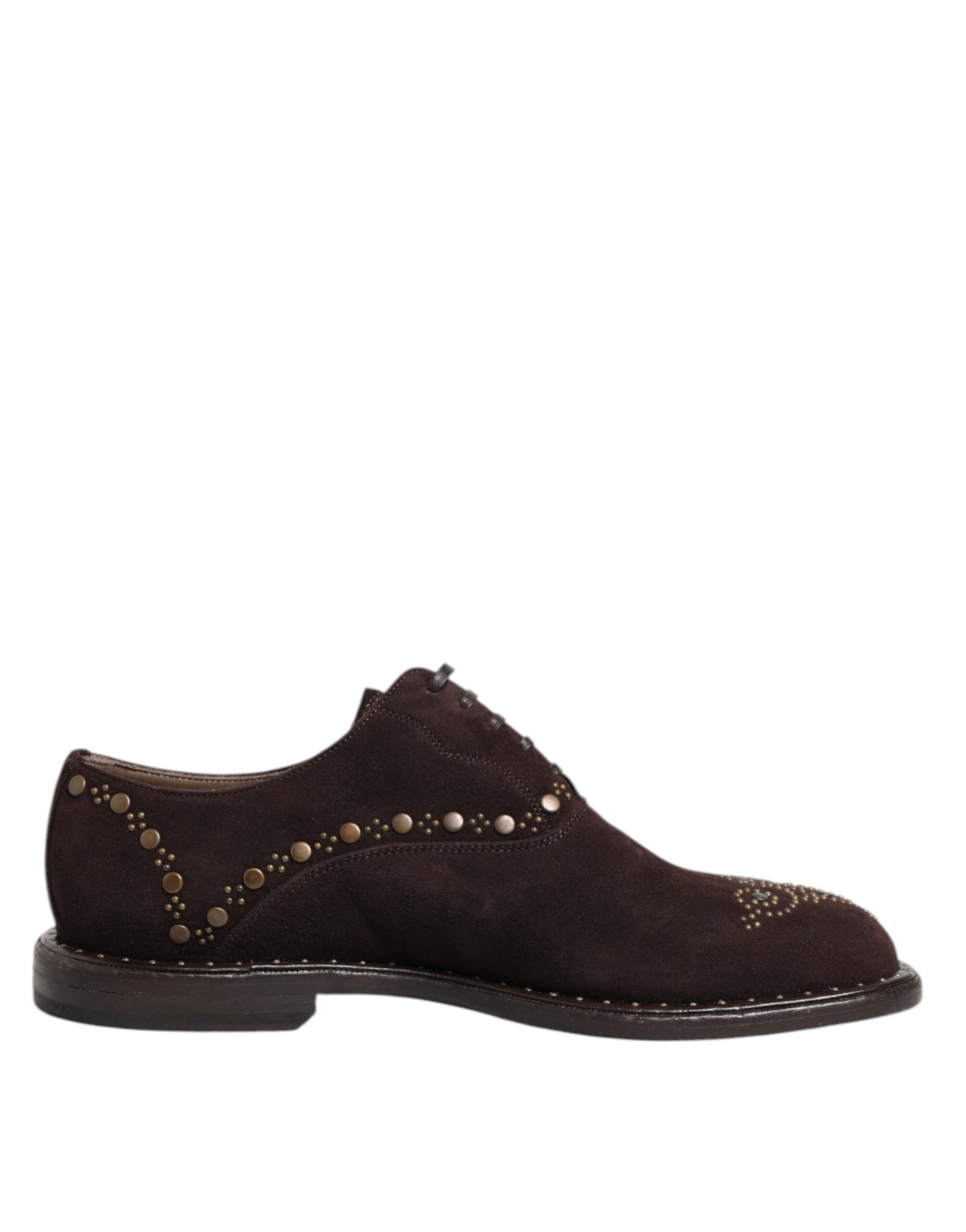 Dolce & Gabbana Brown Velvet Oxford Lace-Up Shoes