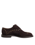Dolce & Gabbana Brown Velvet Oxford Lace-Up Shoes