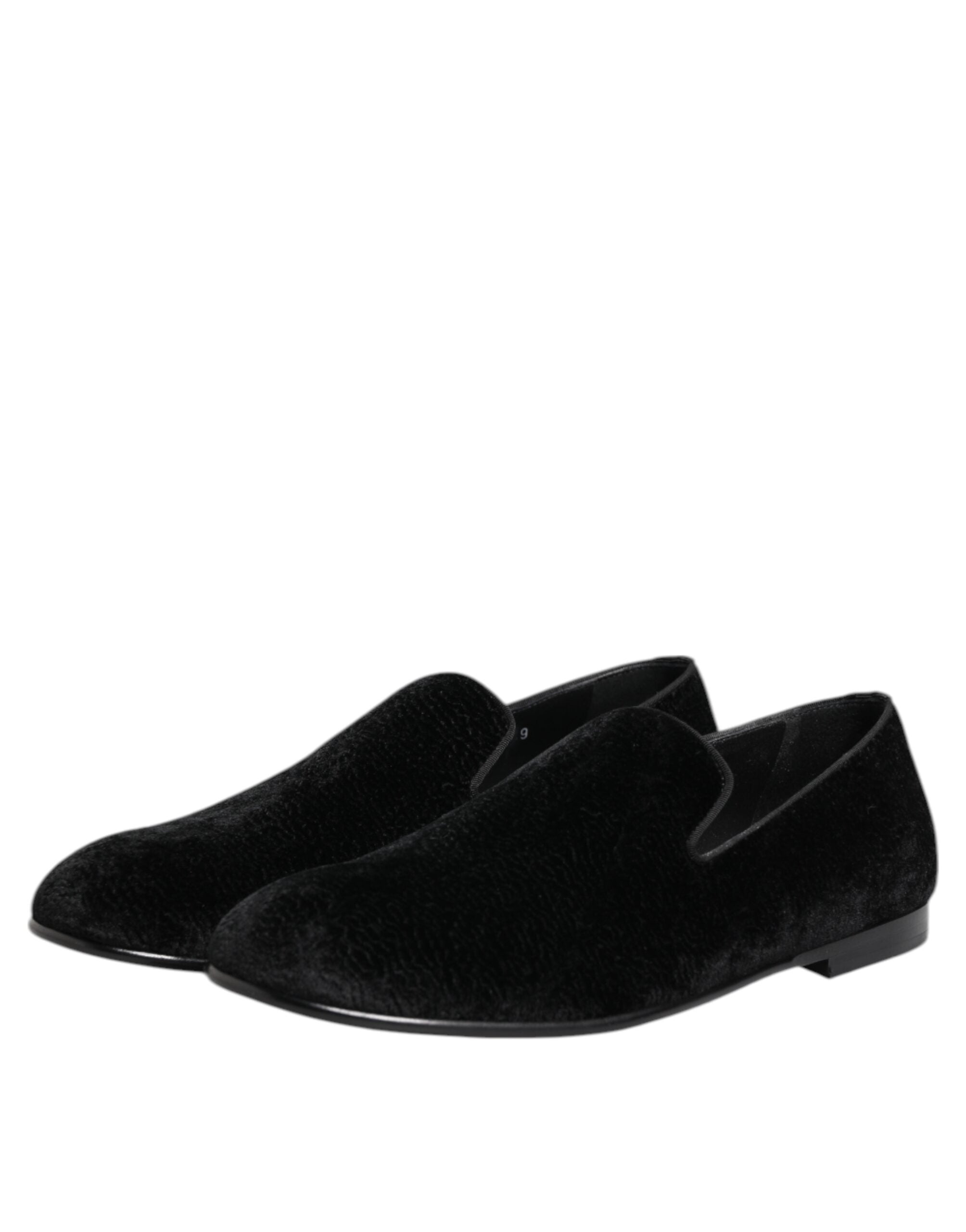 Dolce & Gabbana Schwarz Jacquard Loafers Formal Männer Kleid Schuhe