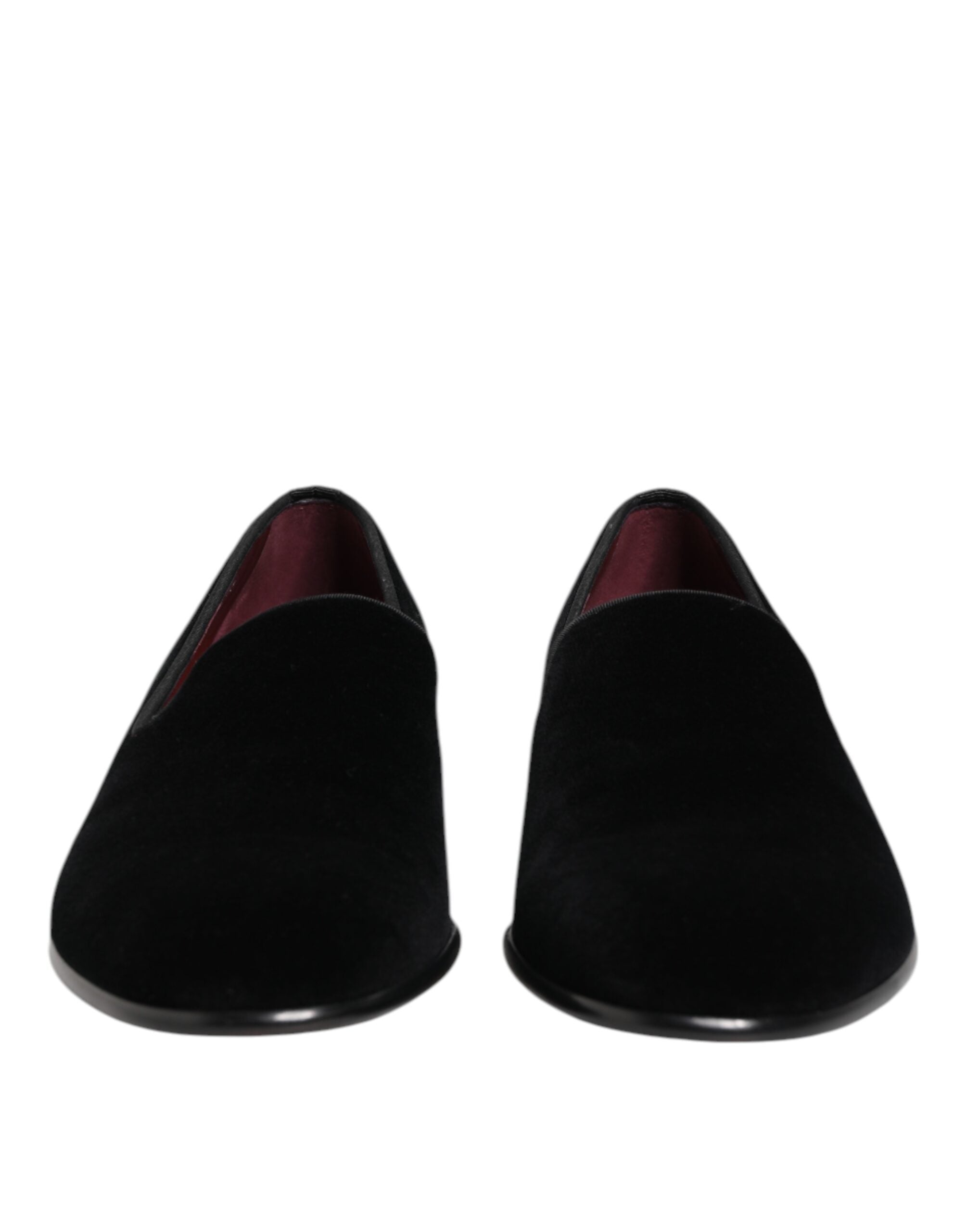 Dolce & Gabbana Black Velvet Slip On Loafers Men's Formal Shoes