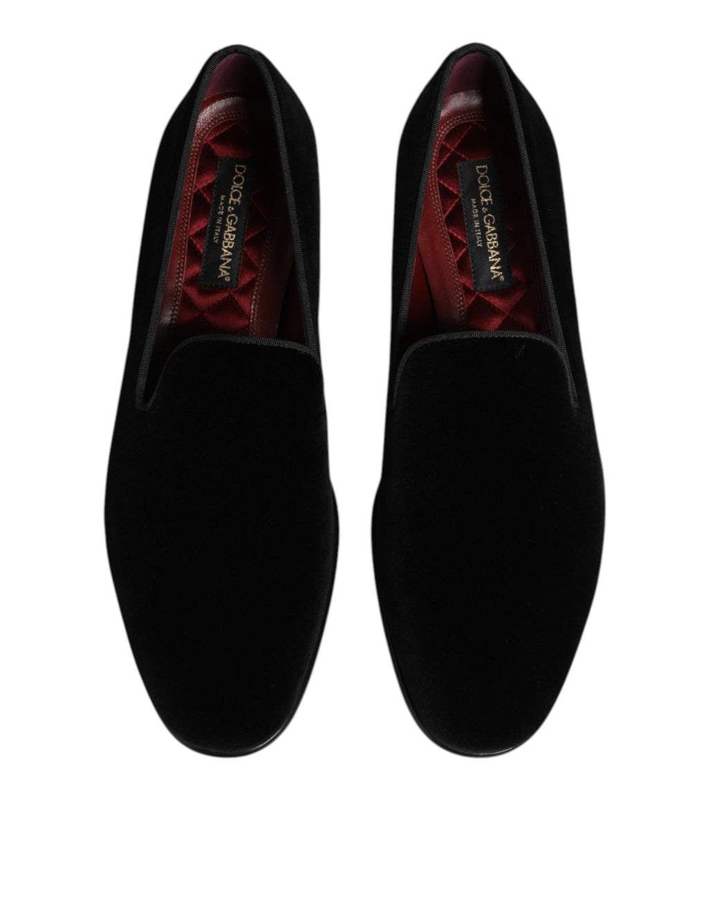 Dolce & Gabbana Black Velvet Slip On Loafers Men's Formal Shoes