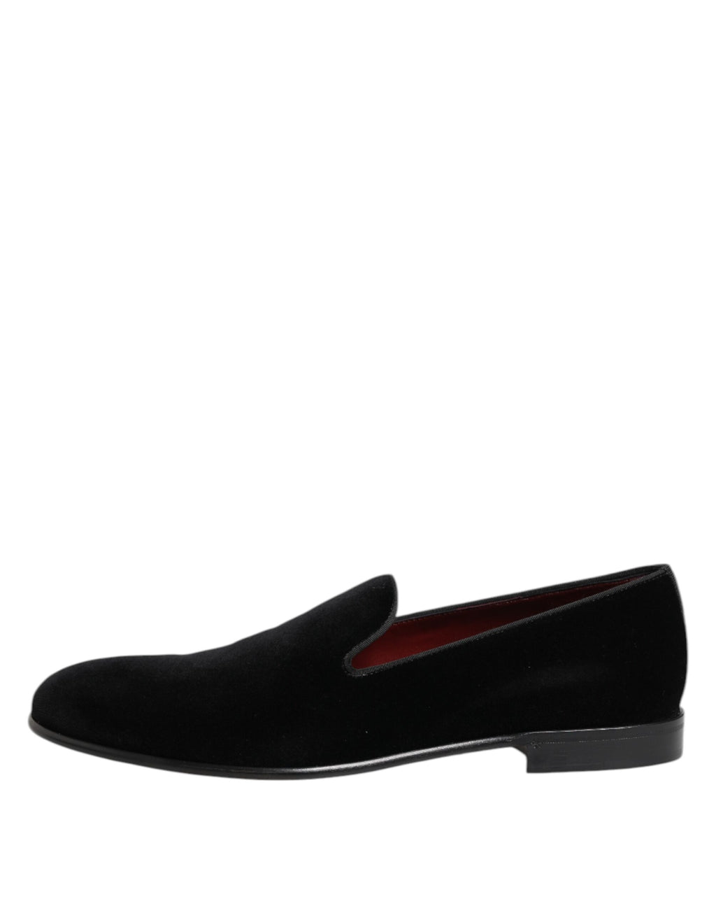 Dolce & Gabbana Black Velvet Slip On Loafers Men's Formal Shoes