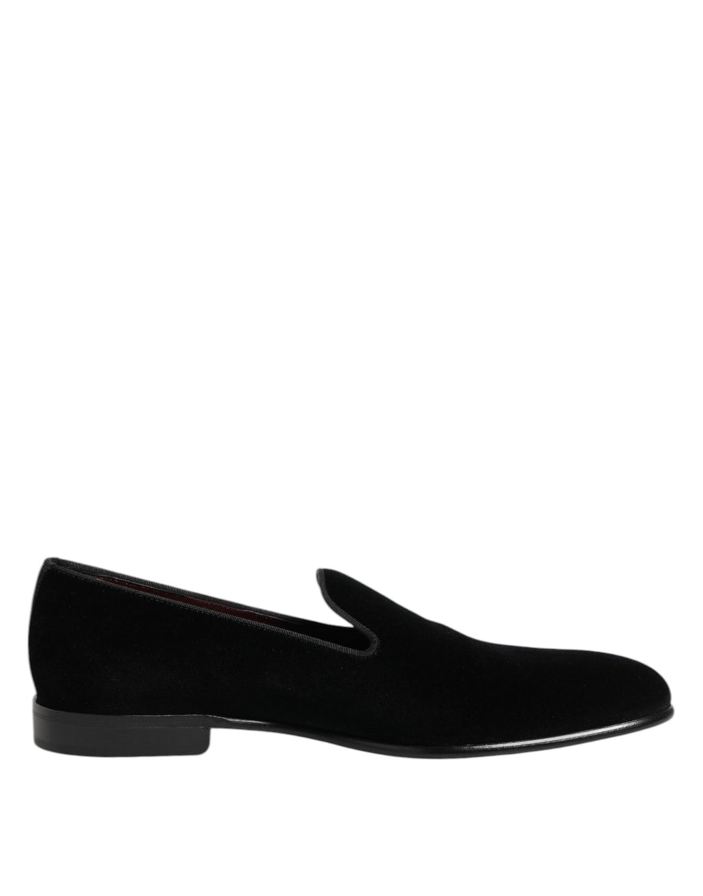Dolce & Gabbana Black Velvet Slip On Loafers Men's Formal Shoes