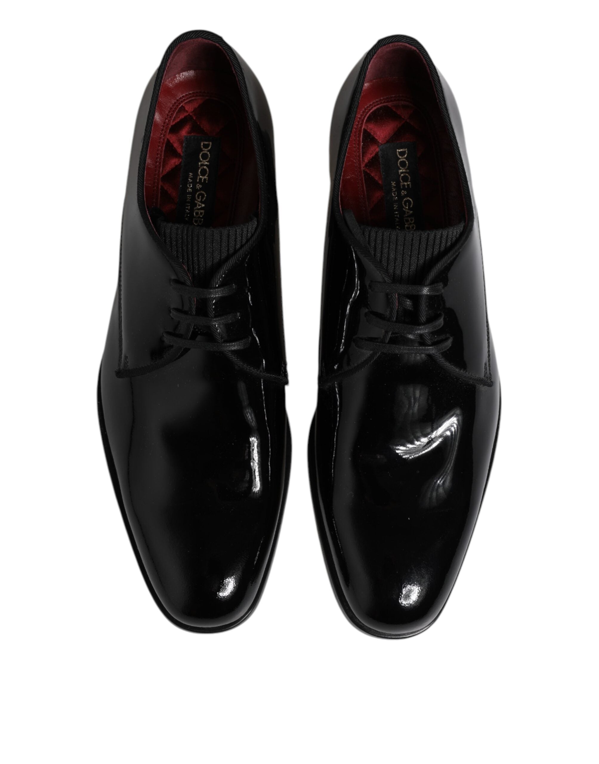 Dolce & Gabbana Black Leather Lace-Up Shoes Men's Derby Formal Shoes