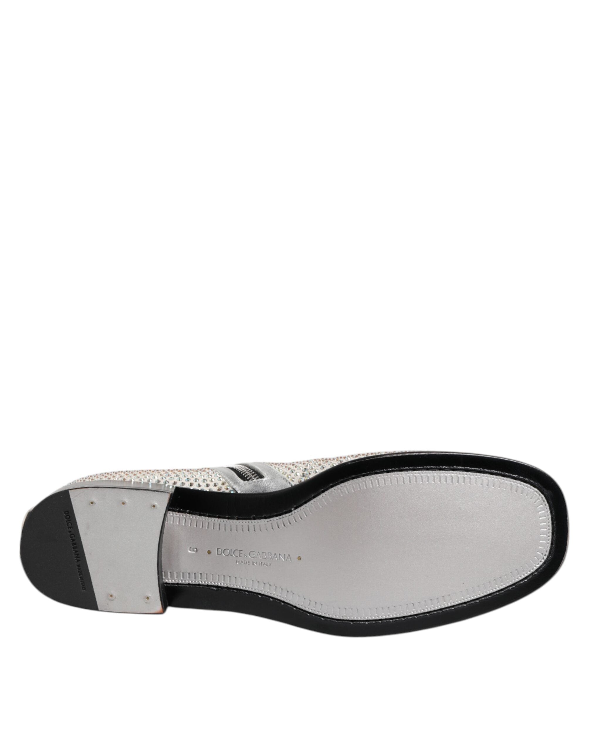 Dolce & Gabbana White Rhinestone DG Logo Heel Ankle Boots Shoes