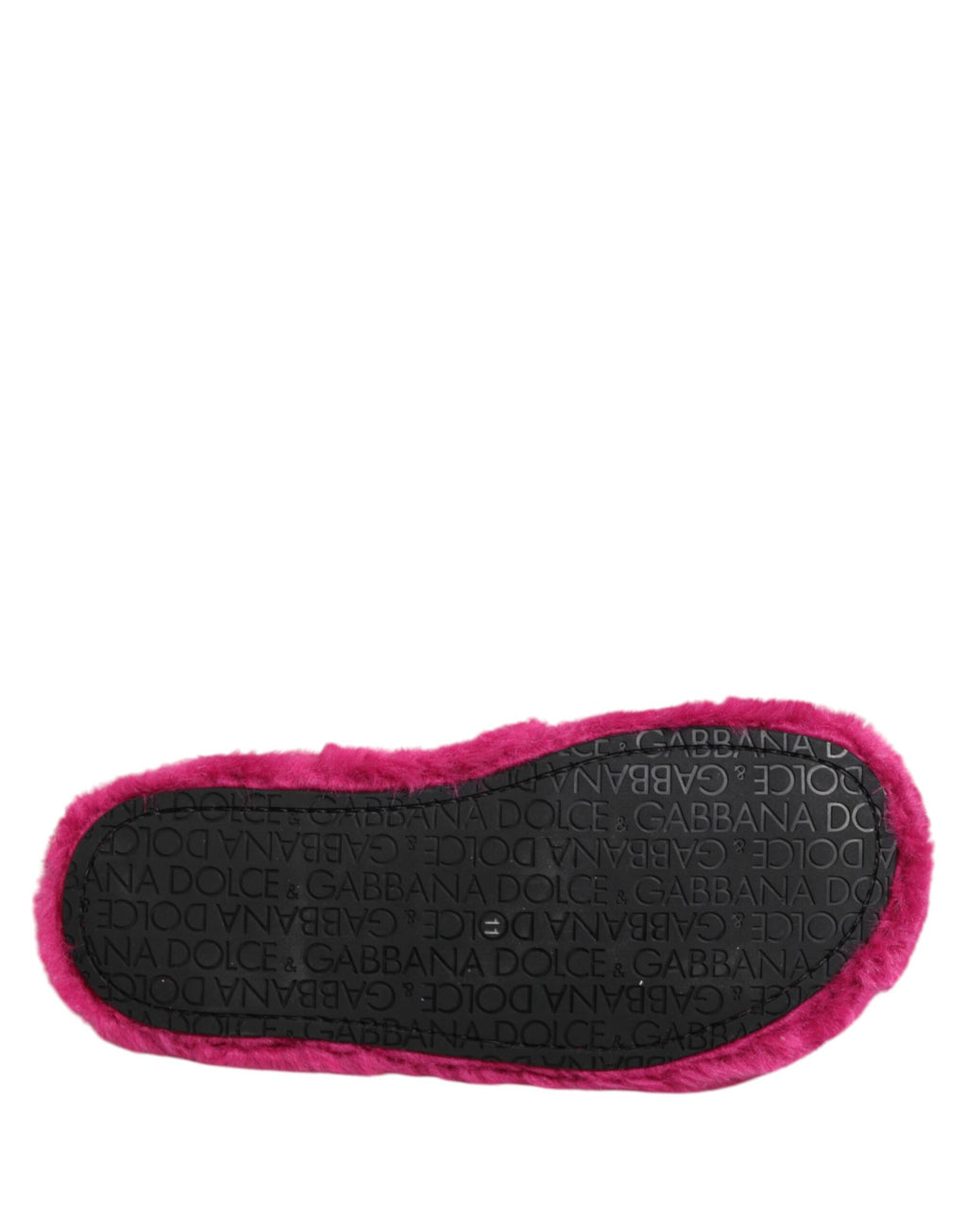 Dolce & Gabbana Pink Acrylic Faux Fur Men's Flat Sandals Shoes