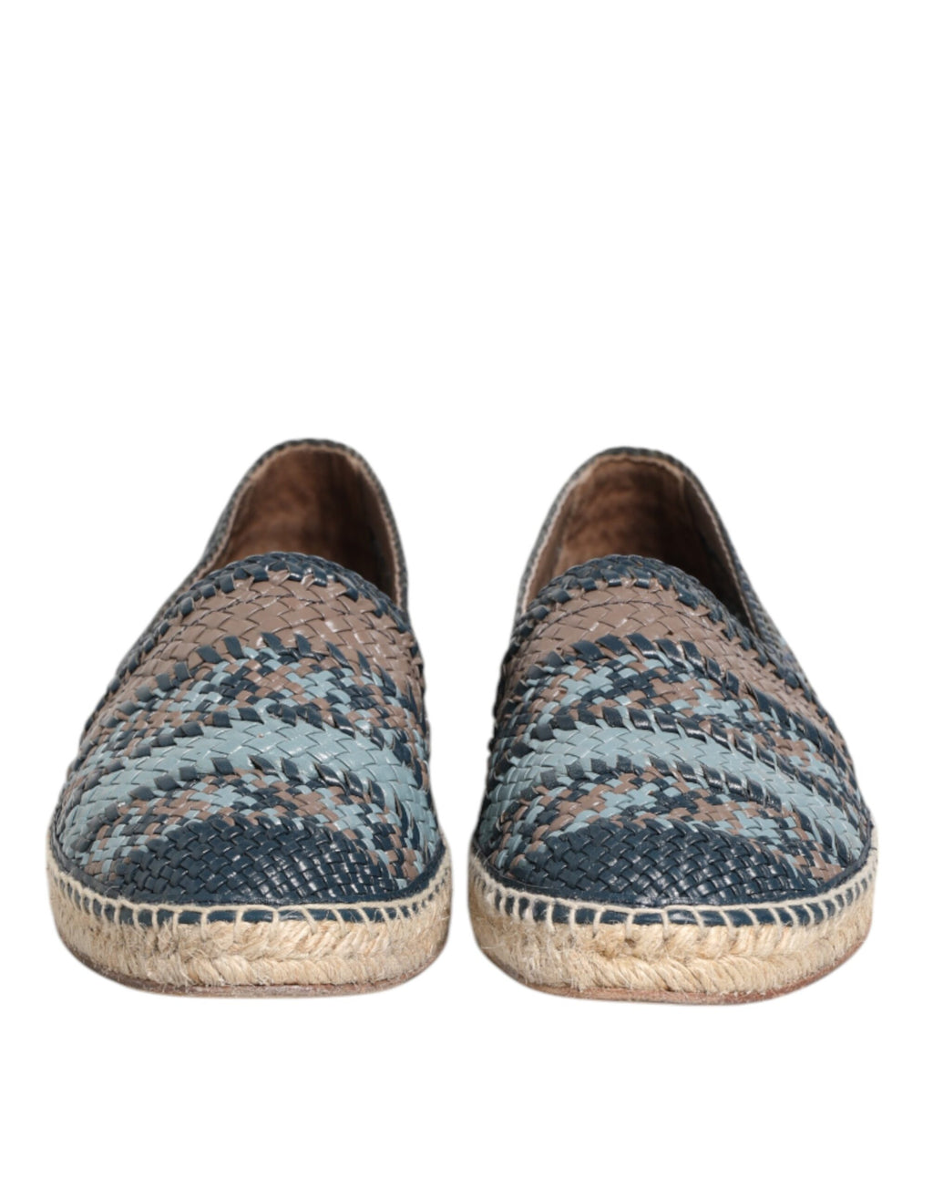 Dolce & Gabbana Blue-grey Woven Leather Espadrille Shoes by Buffalo