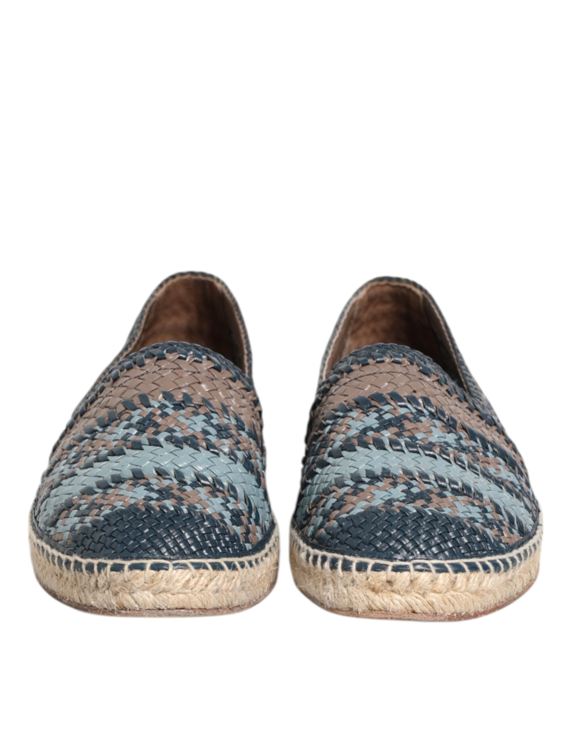Dolce & Gabbana Blue-grey Woven Leather Espadrille Shoes by Buffalo