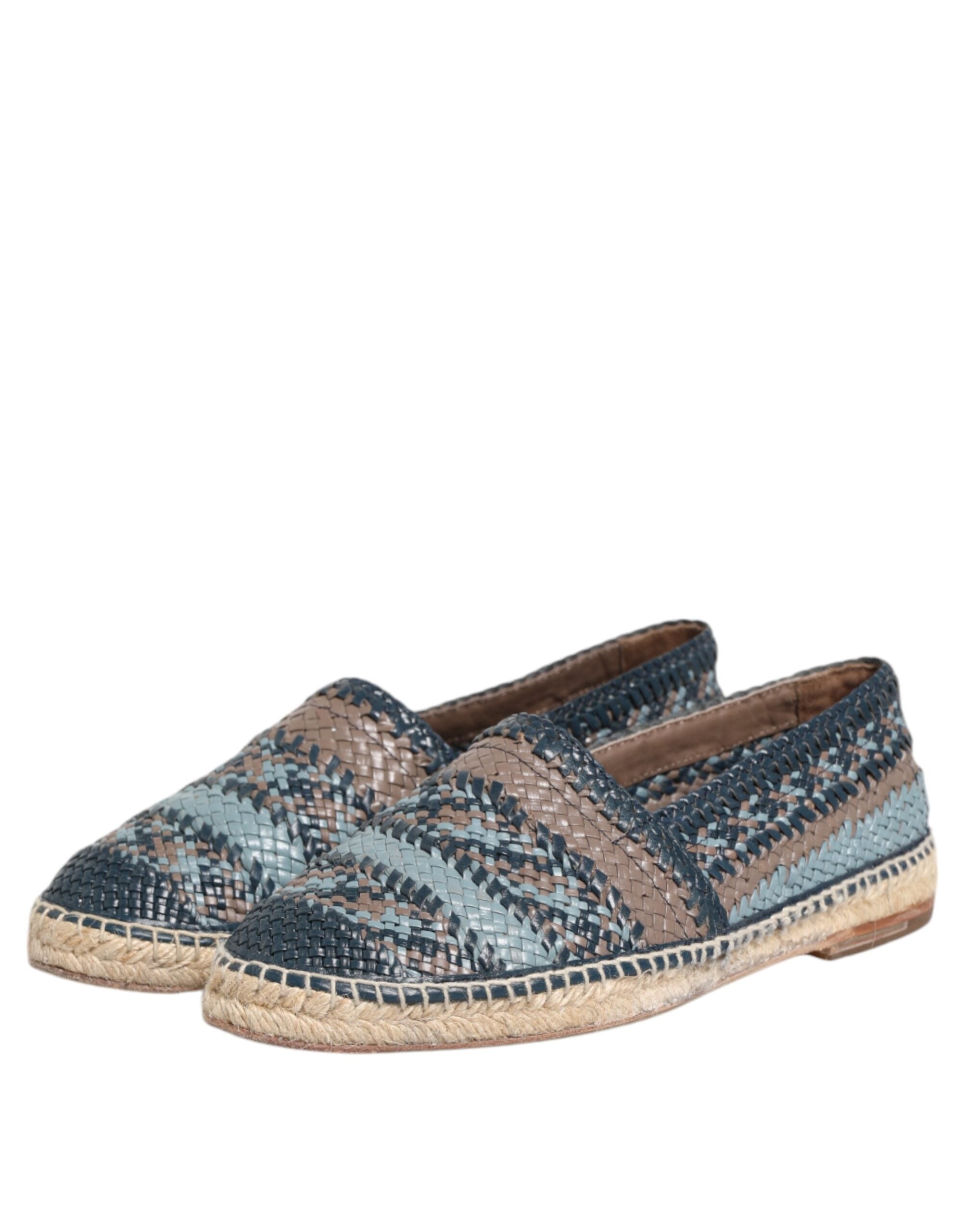 Dolce & Gabbana Blue-grey Woven Leather Espadrille Shoes by Buffalo