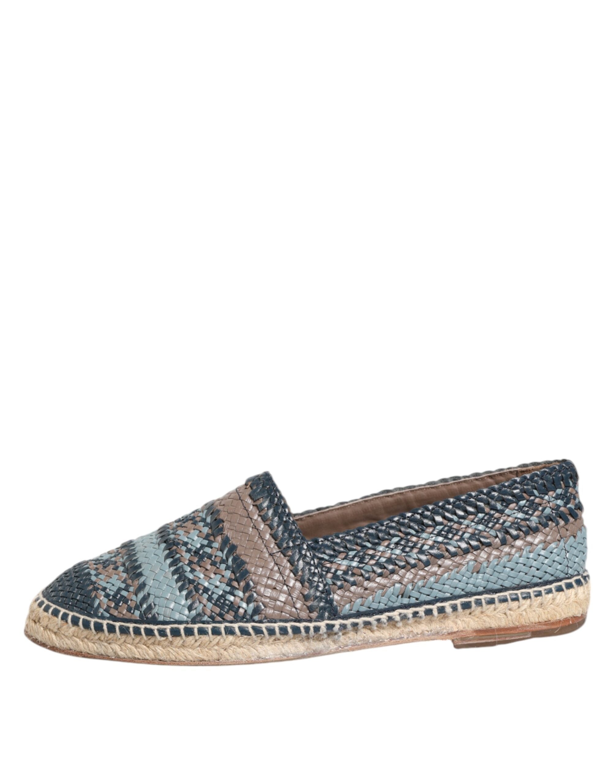 Dolce & Gabbana Blue-grey Woven Leather Espadrille Shoes by Buffalo