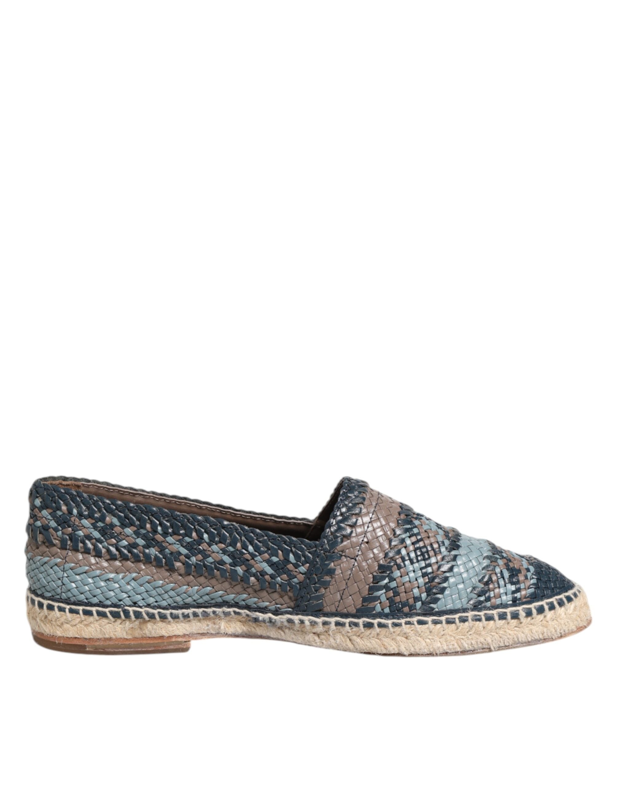 Dolce & Gabbana Blue-grey Woven Leather Espadrille Shoes by Buffalo