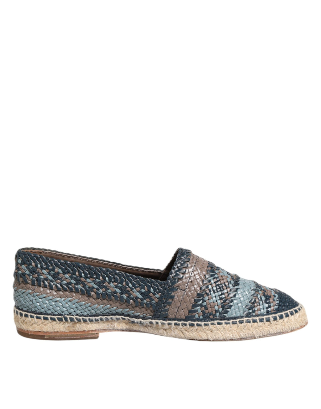 Dolce & Gabbana Blue-grey Woven Leather Espadrille Shoes by Buffalo