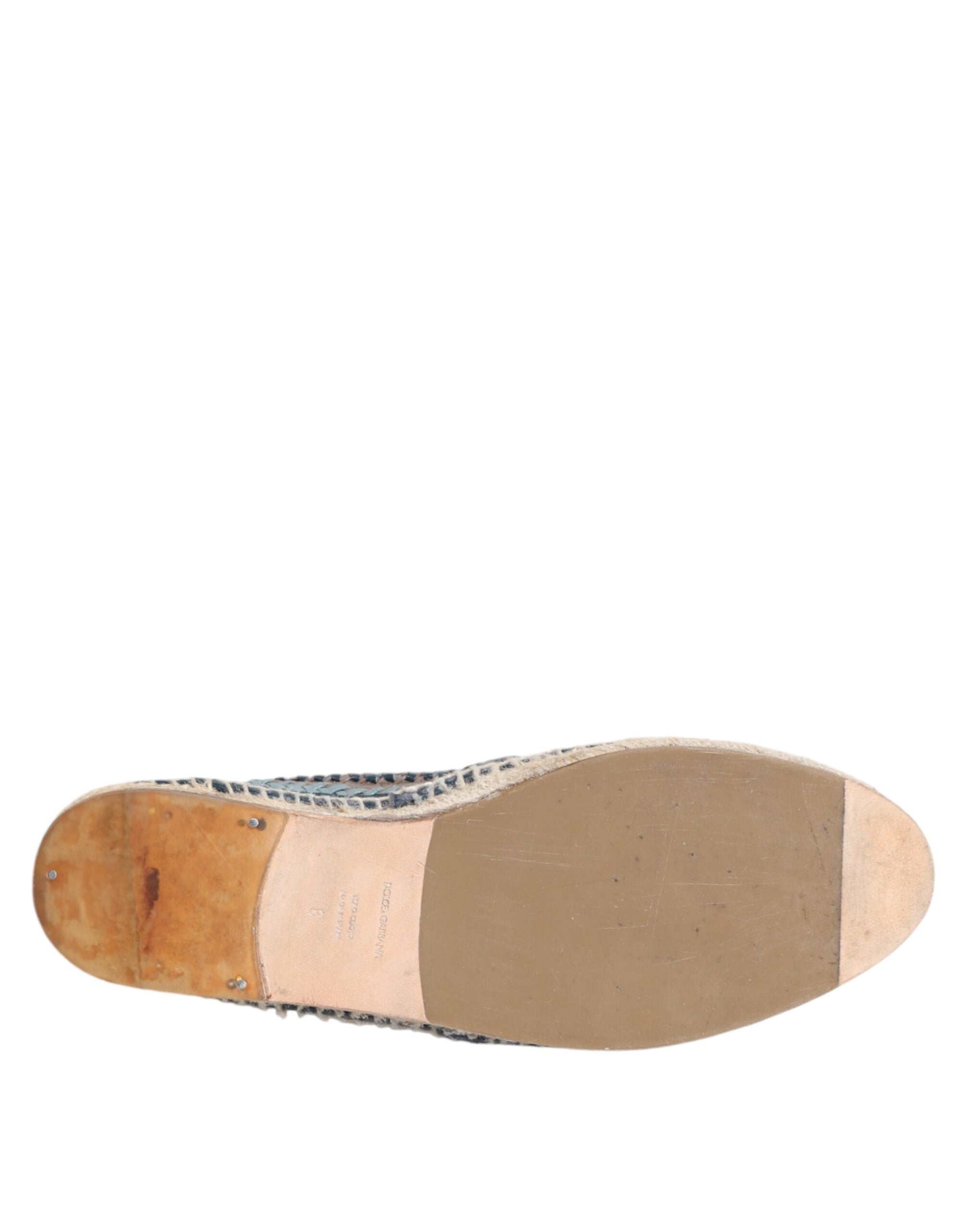Dolce & Gabbana Blue-grey Woven Leather Espadrille Shoes by Buffalo