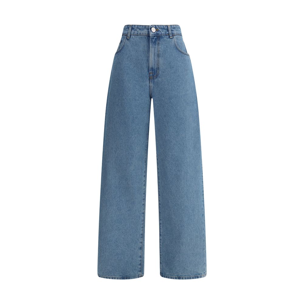 Raw Blue Loose Fit Cotton Jeans