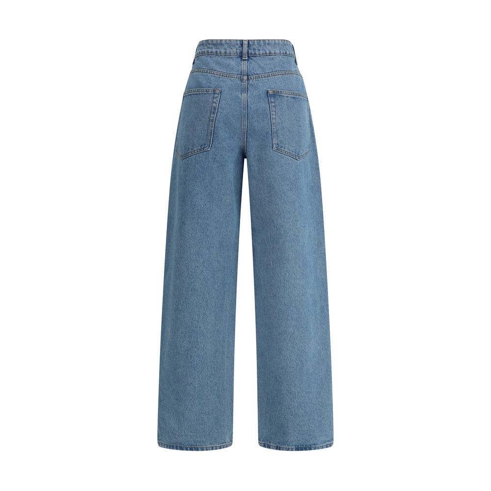 Raw Blue Loose Fit Cotton Jeans