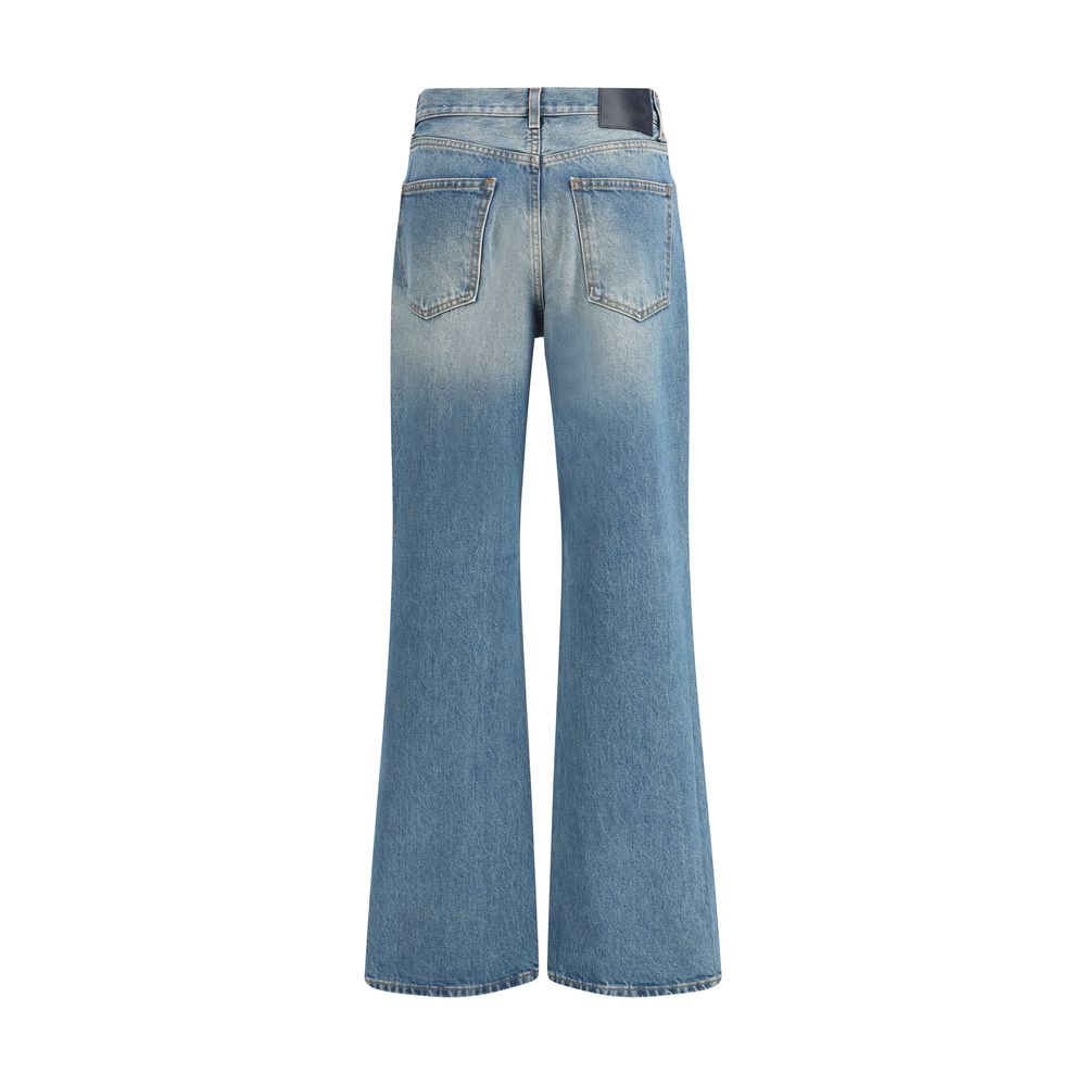Haikure Blaue Baumwoll-Jeans mit ausgestelltem Bein
