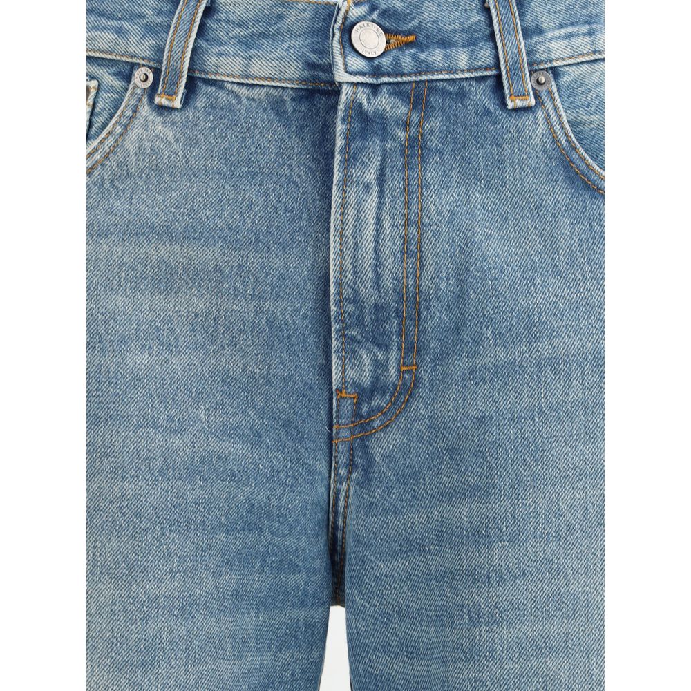 Haikure Blaue Baumwoll-Jeans mit ausgestelltem Bein