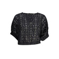 Desigual "Schwarze Polyester-Damenbluse mit kontrastierendem Gummibund"
