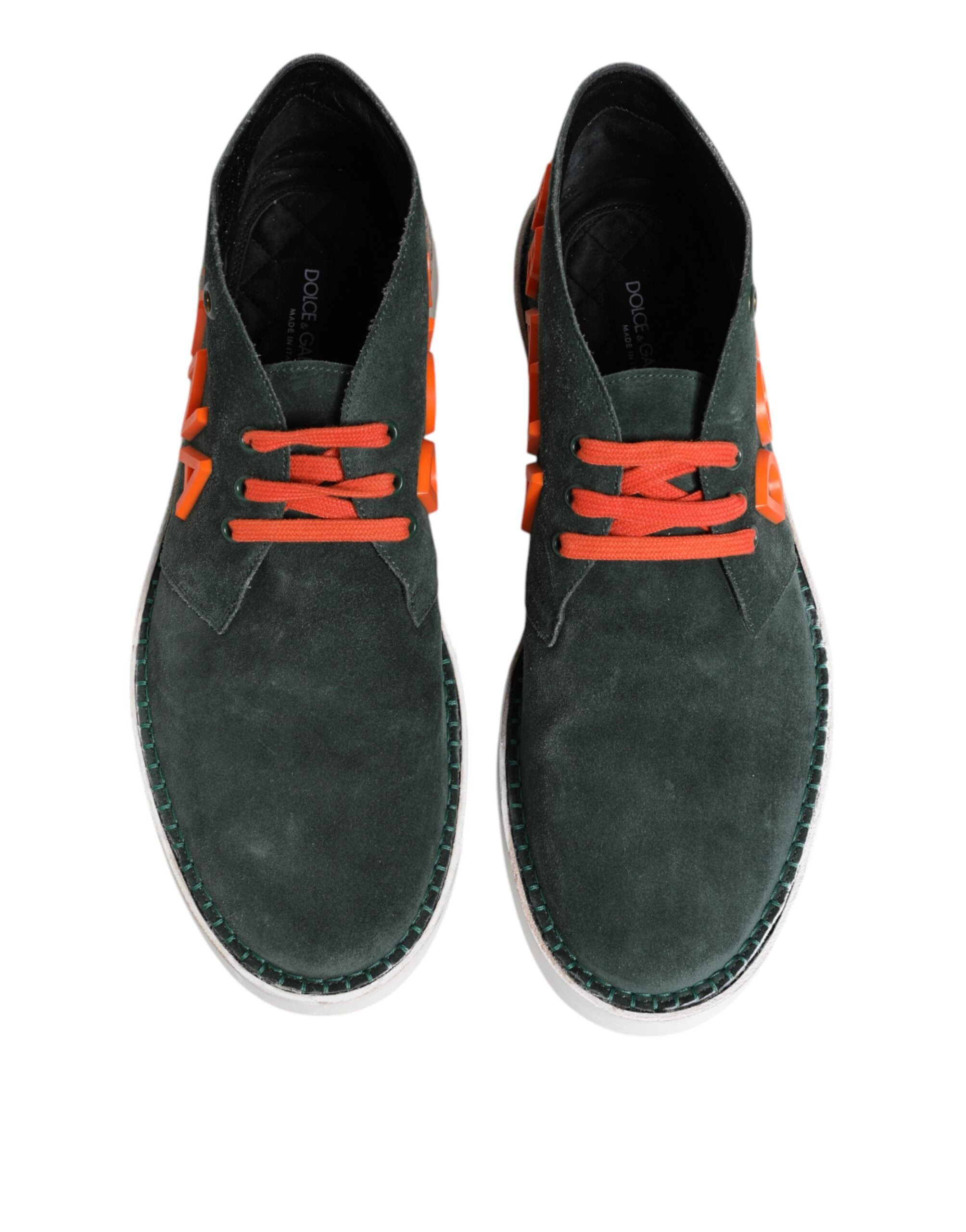 Dolce & Gabbana Grün Derby Logo Casual Männer Turnschuhe Schuhe