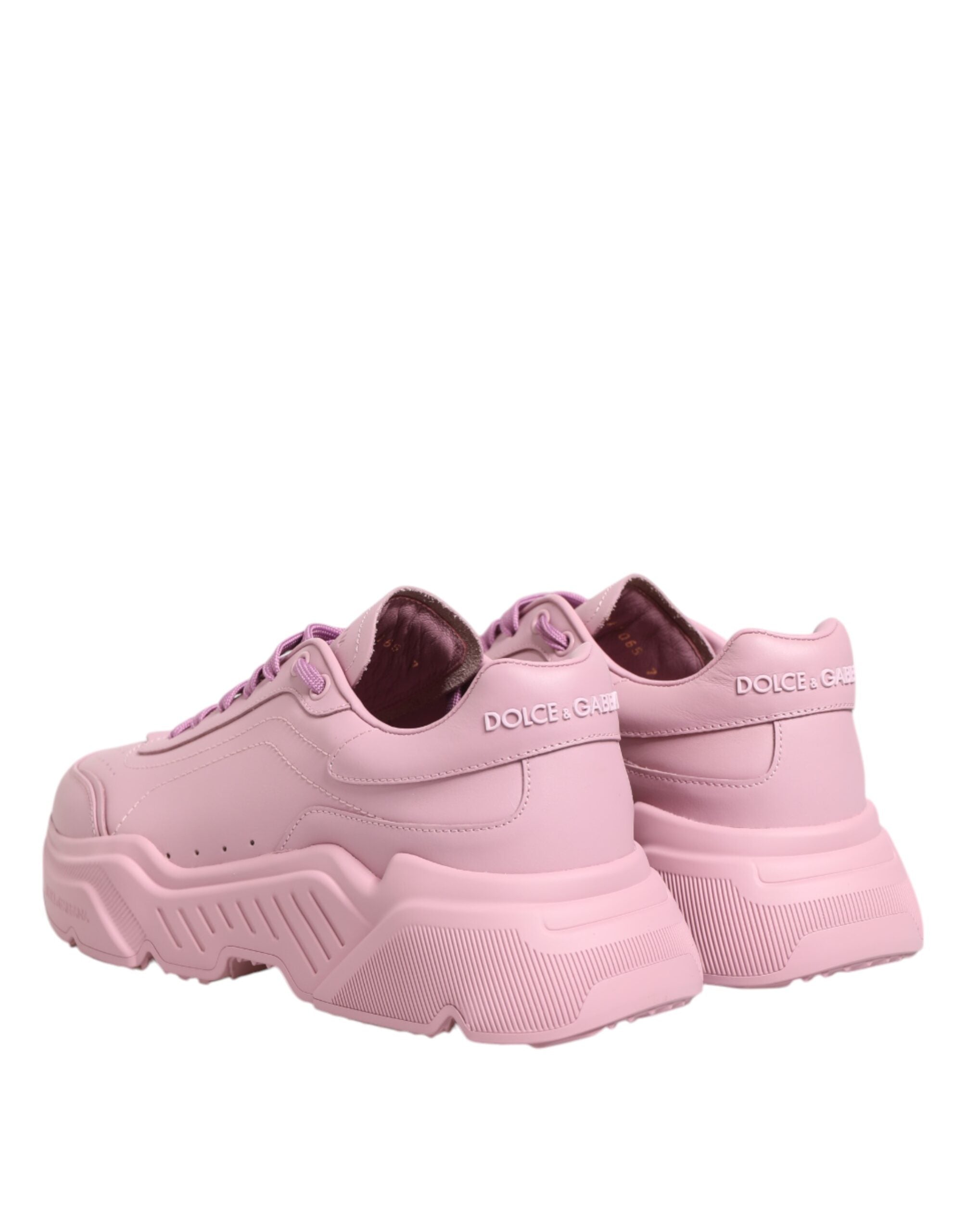 Dolce & Gabbana Rosa Leder Daymaster Low Top Sneakers Schuhe