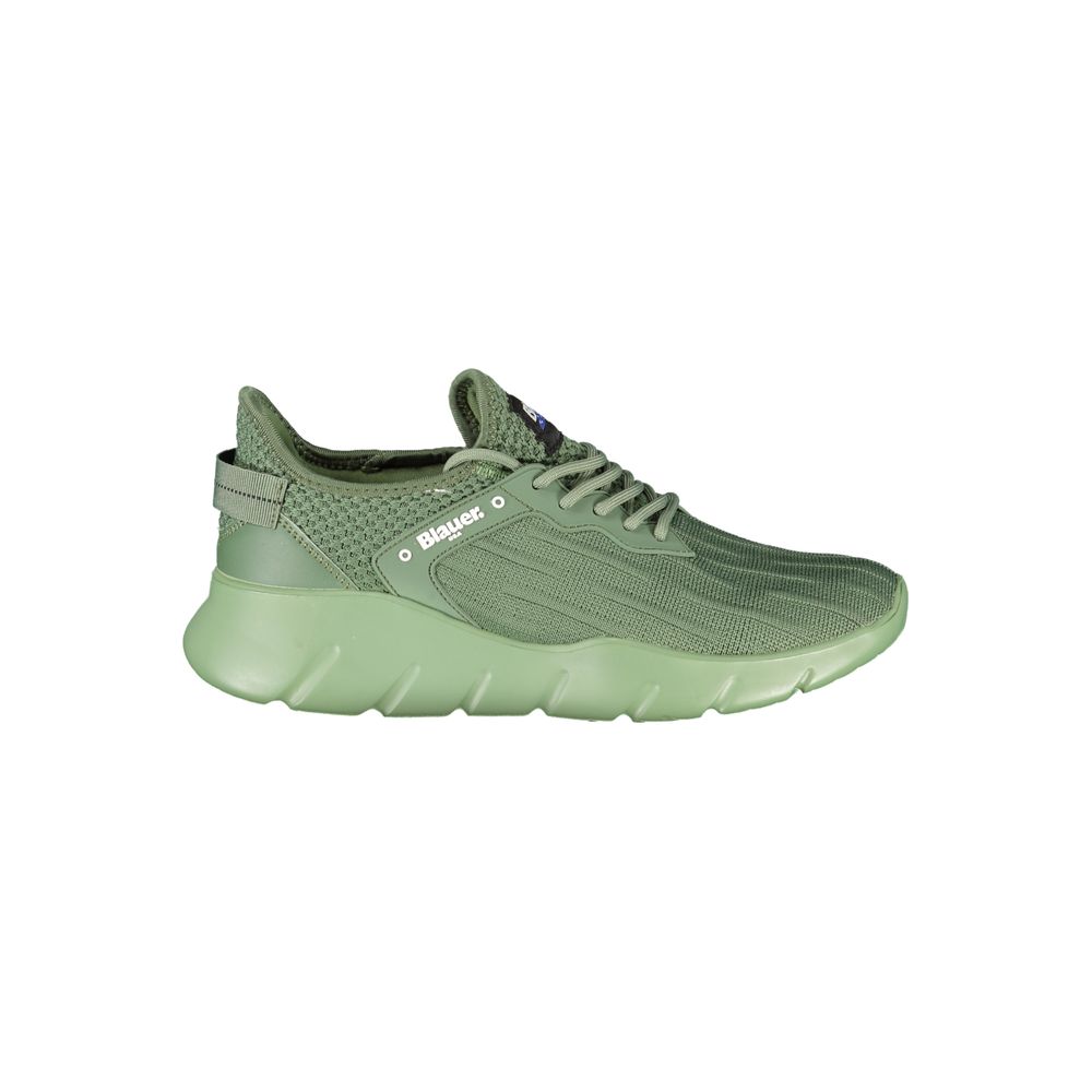 Blue Green Polyester Men's Sneaker