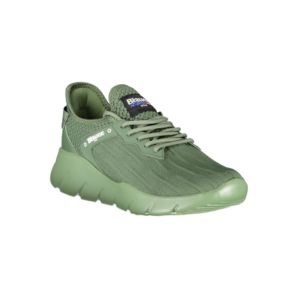Blue Green Polyester Men's Sneaker