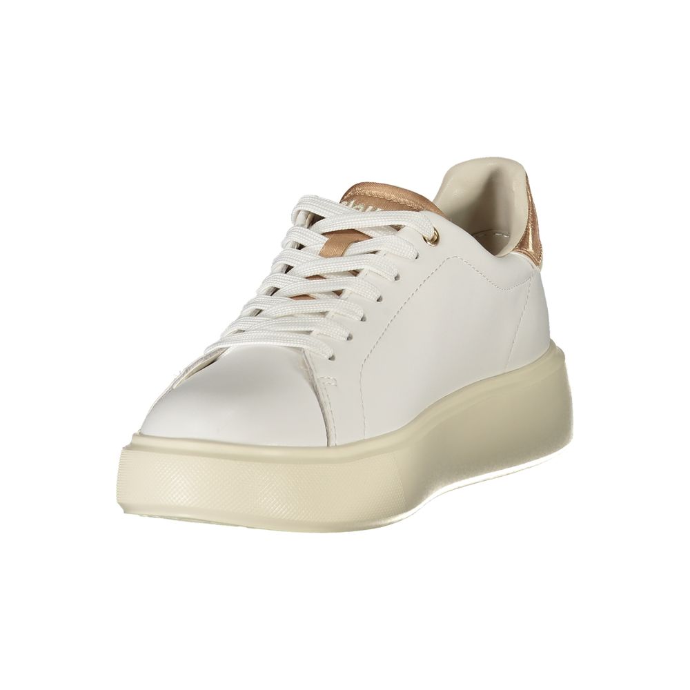 Blue White Leather Women's Sneaker