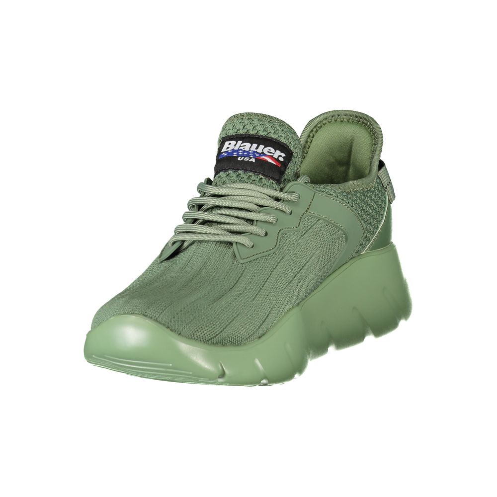 Blue Green Polyester Men's Sneaker