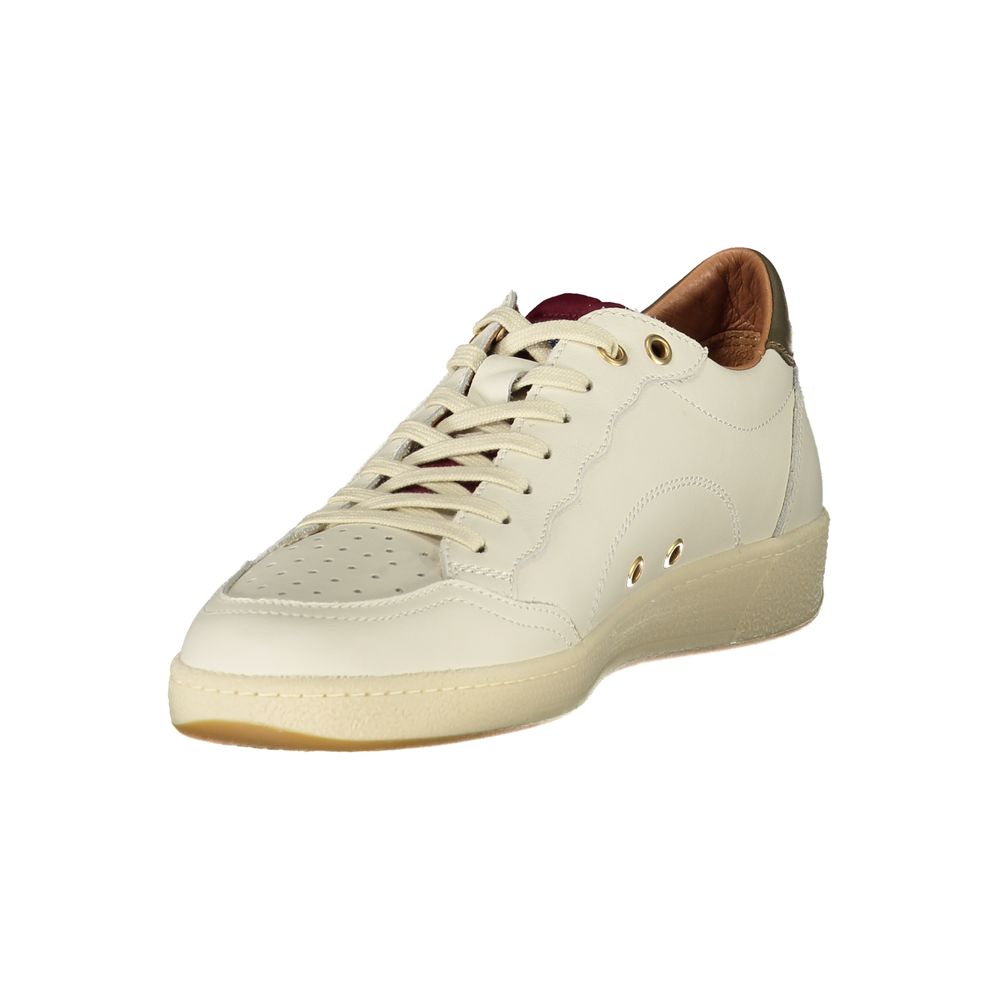 Blue and White Leather Men's Sneakers