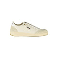 Blue and White Leather Men's Sneakers