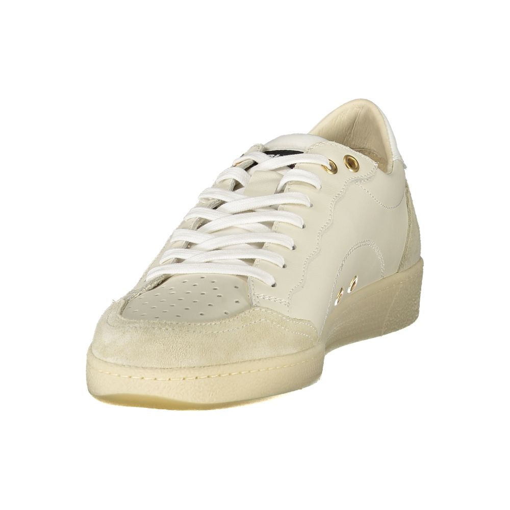 Blue and White Leather Men's Sneakers