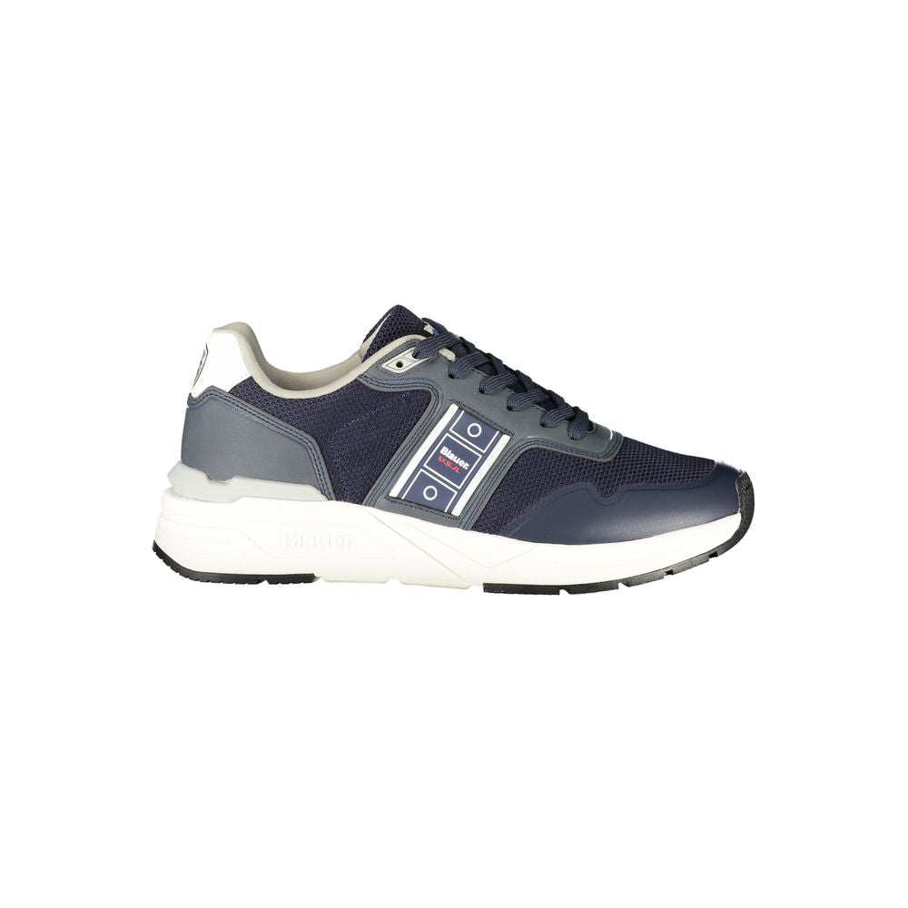 Men's Blue Polyester Sneakers