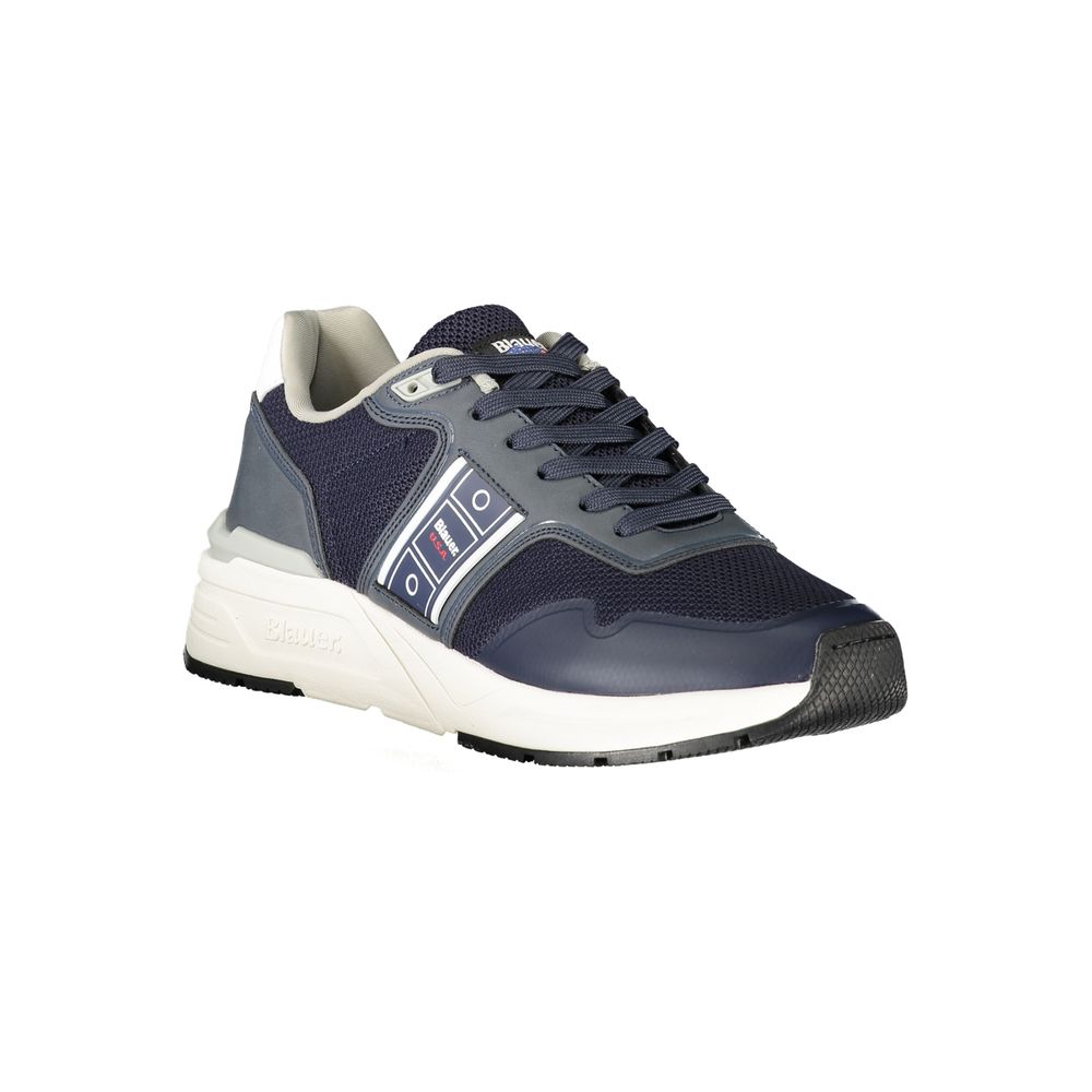Men's Blue Polyester Sneakers