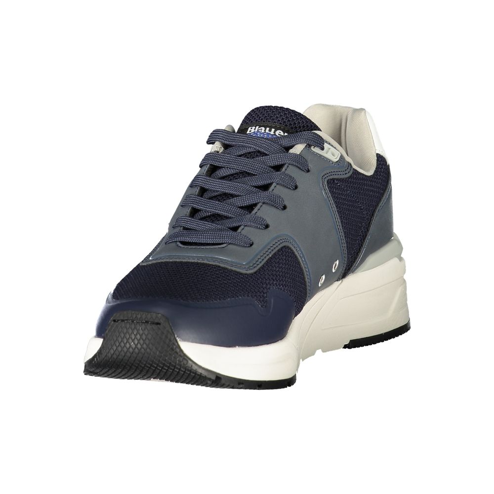 Men's Blue Polyester Sneakers