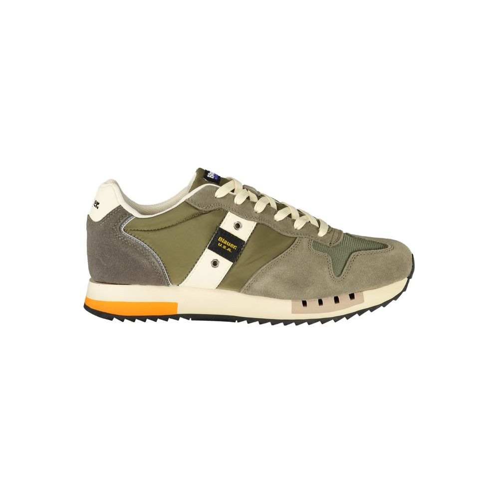 Blue Green Polyester Men's Sneaker