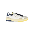 Blue and White Leather Men's Sneakers