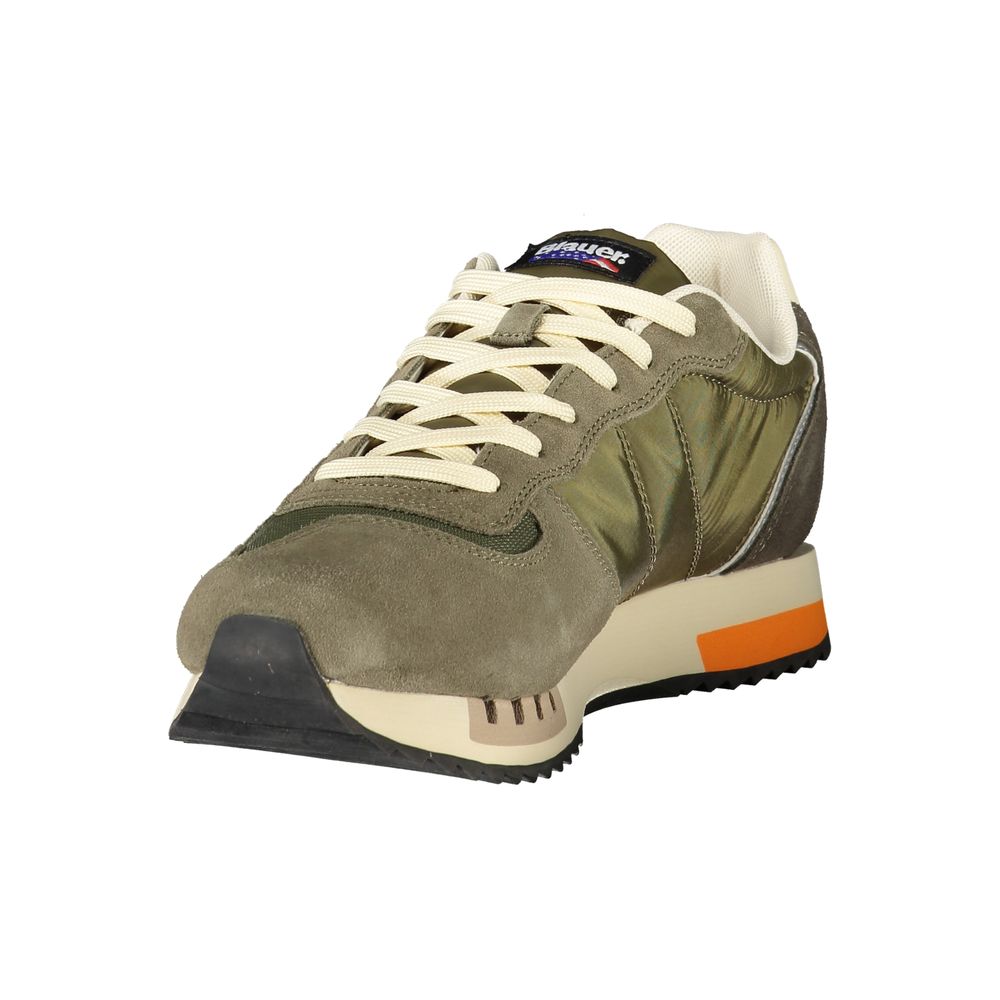 Blue Green Polyester Men's Sneaker