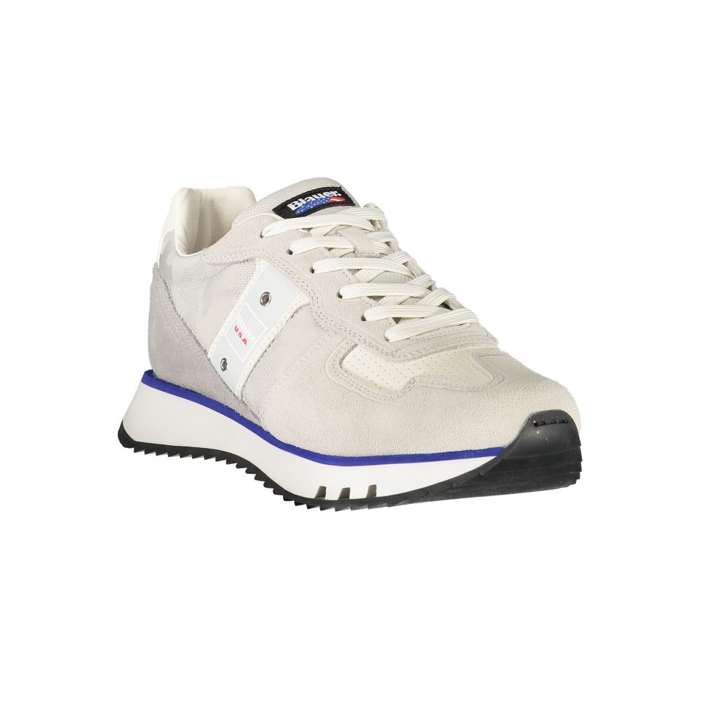 Blue Grey Leather Men's Sneaker