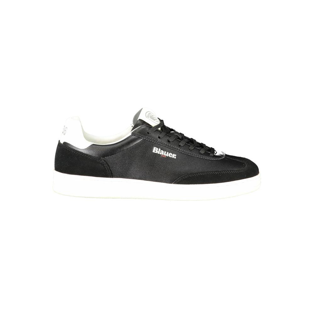 Men's Blue Black Leather Sneaker