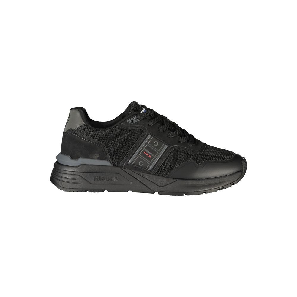Blue Black Polyester Men's Sneaker