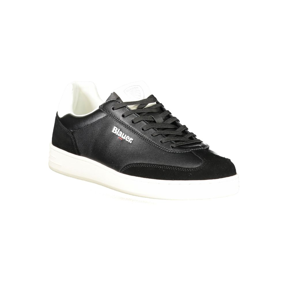Men's Blue Black Leather Sneaker