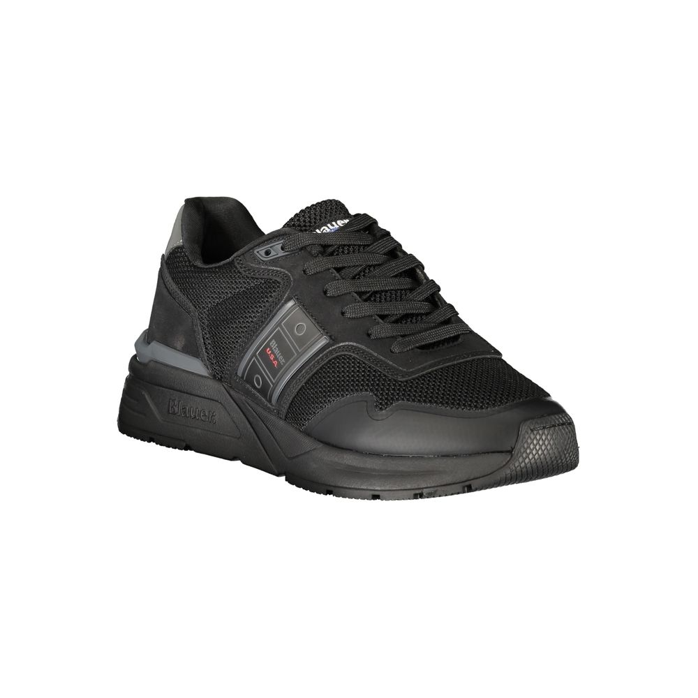 Blue Black Polyester Men's Sneaker